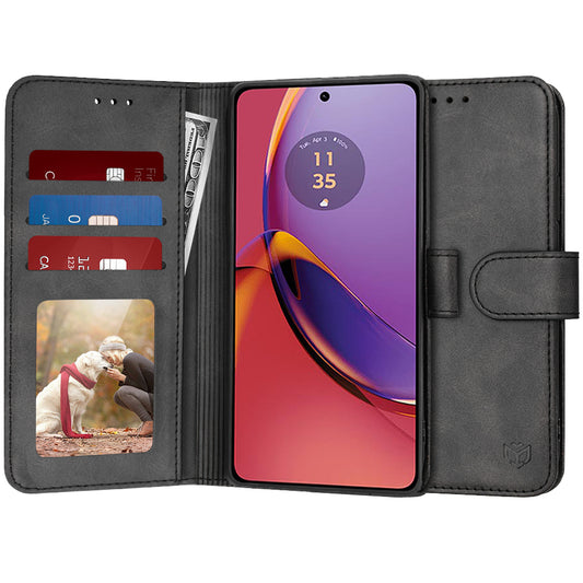 Deksel for Motorola Moto G84, Techsuit, Diary Book, Svart