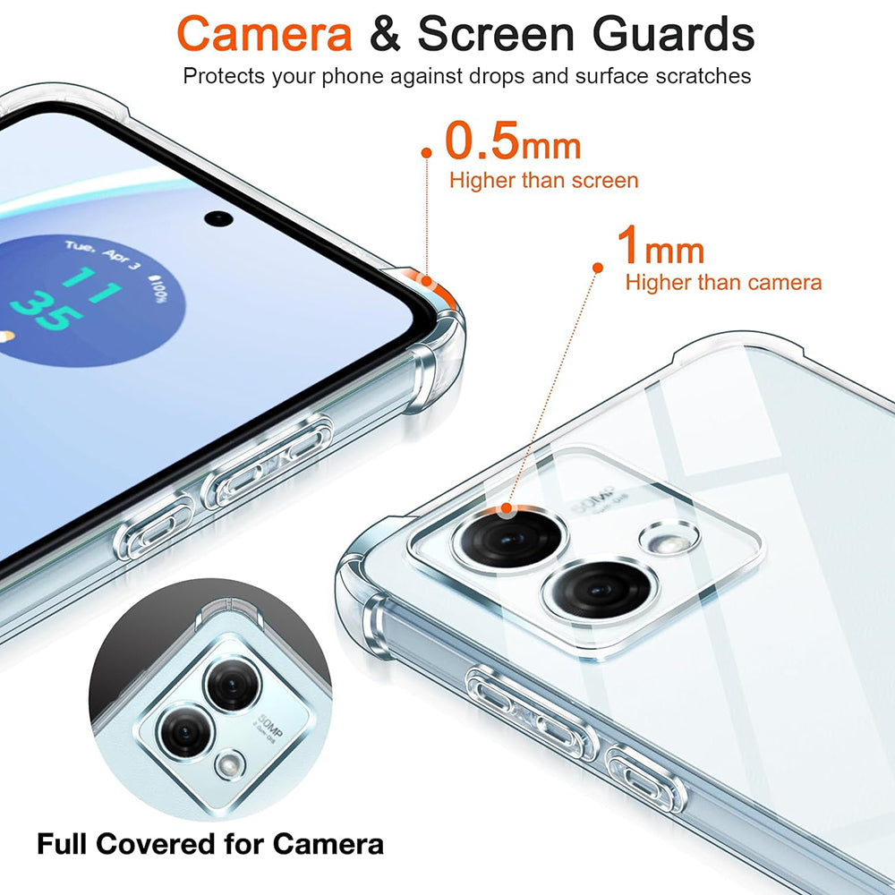 Deksel for Motorola Moto G84, Techsuit, Støtsikker Klar, Transparent
