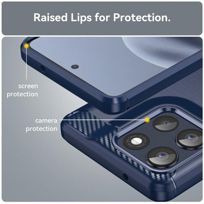 Deksel for Motorola Moto G86, Techsuit, Karbon, Blå