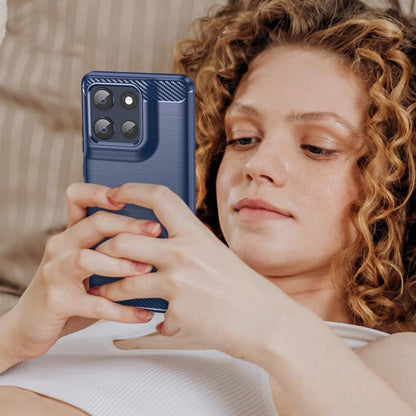 Deksel for Motorola Moto G86, Techsuit, Karbon, Blå