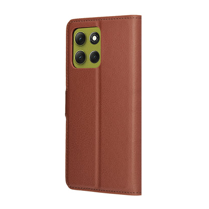 Deksel for Motorola Moto G86, Techsuit, Leather Folio, Brun