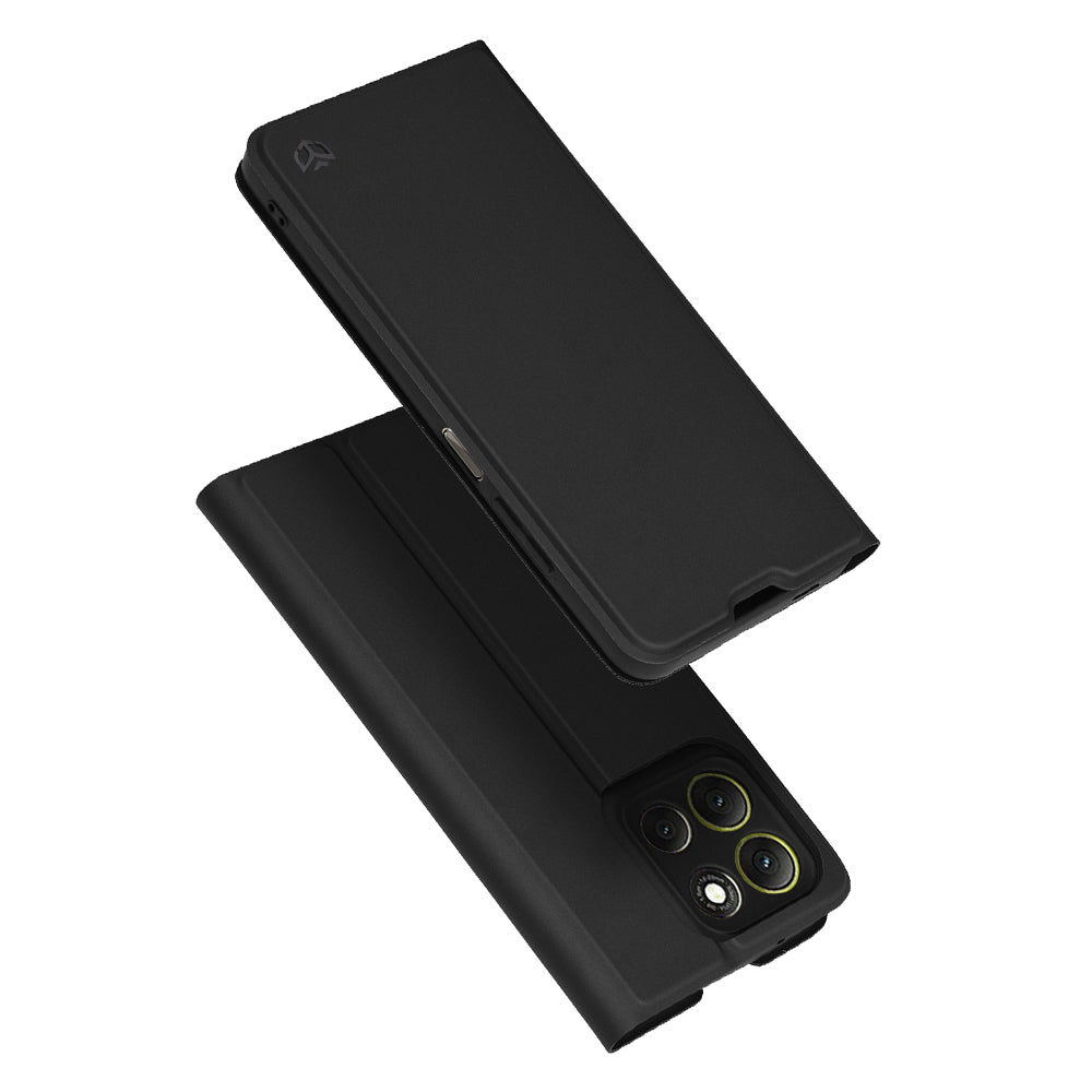 Deksel for Motorola Moto G86, Techsuit, Magskin Book, Svart