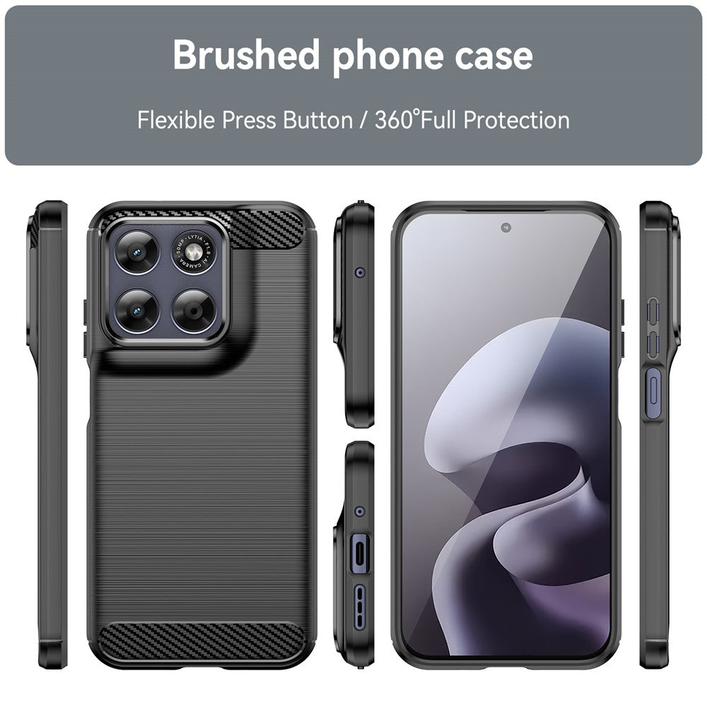 Deksel til Motorola Moto G87, Techsuit, Karbon, Svart