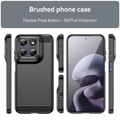 Deksel til Motorola Moto G87, Techsuit, Karbon, Svart