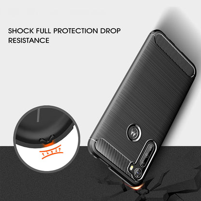 Deksel for Motorola One Fusion+, Techsuit, Karbon, Svart