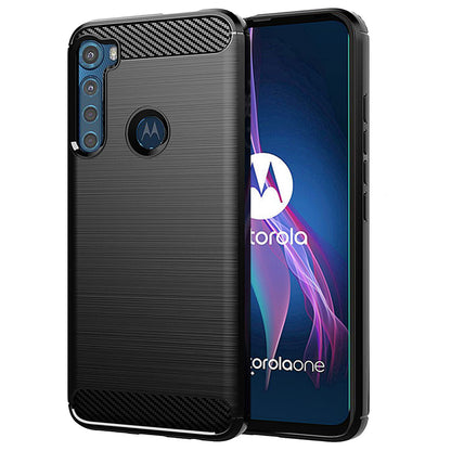 Deksel for Motorola One Fusion+, Techsuit, Karbon, Svart