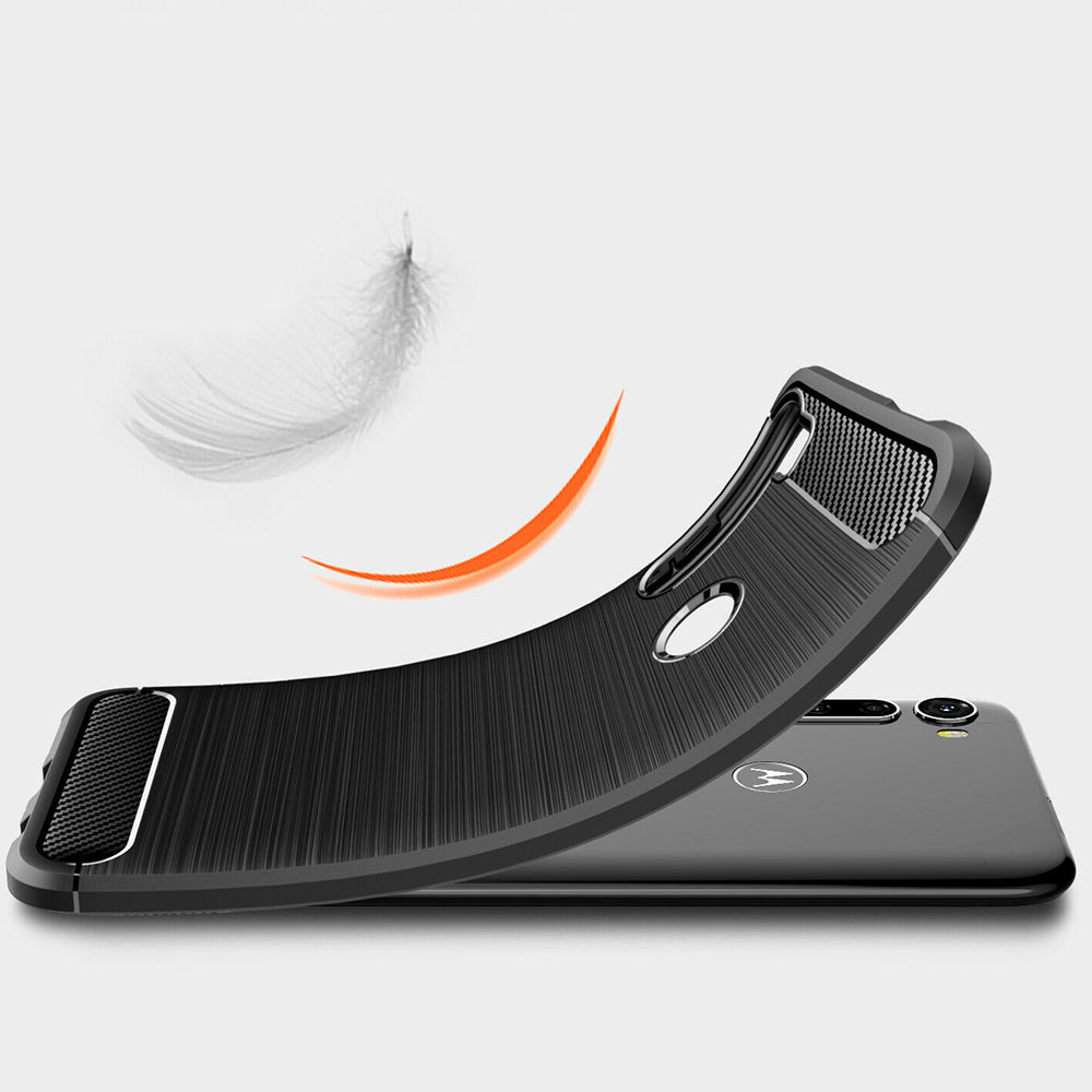 Deksel for Motorola One Fusion+, Techsuit, Karbon, Svart
