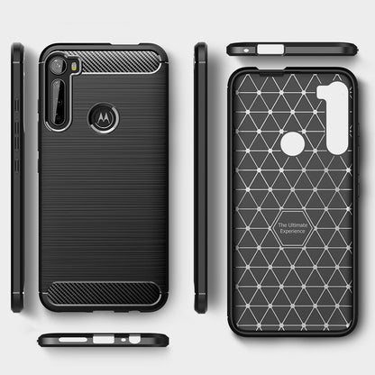 Deksel for Motorola One Fusion+, Techsuit, Karbon, Svart