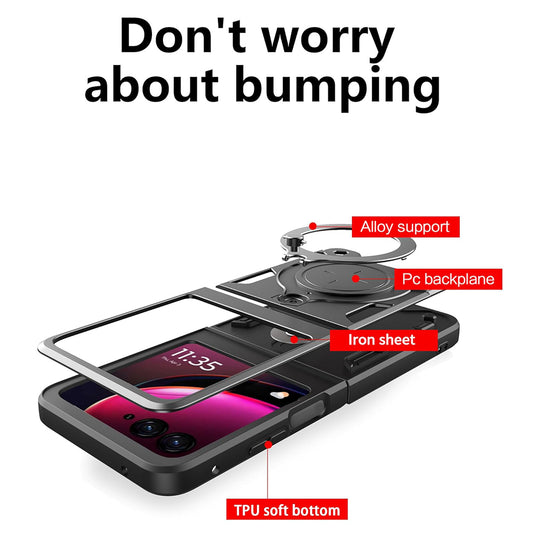 Deksel for Motorola Razr 50 Ultra, Techsuit, CamGuard Pro, Svart