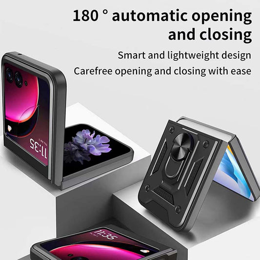 Deksel for Motorola Razr 50 Ultra, Techsuit, CamShield, Blå