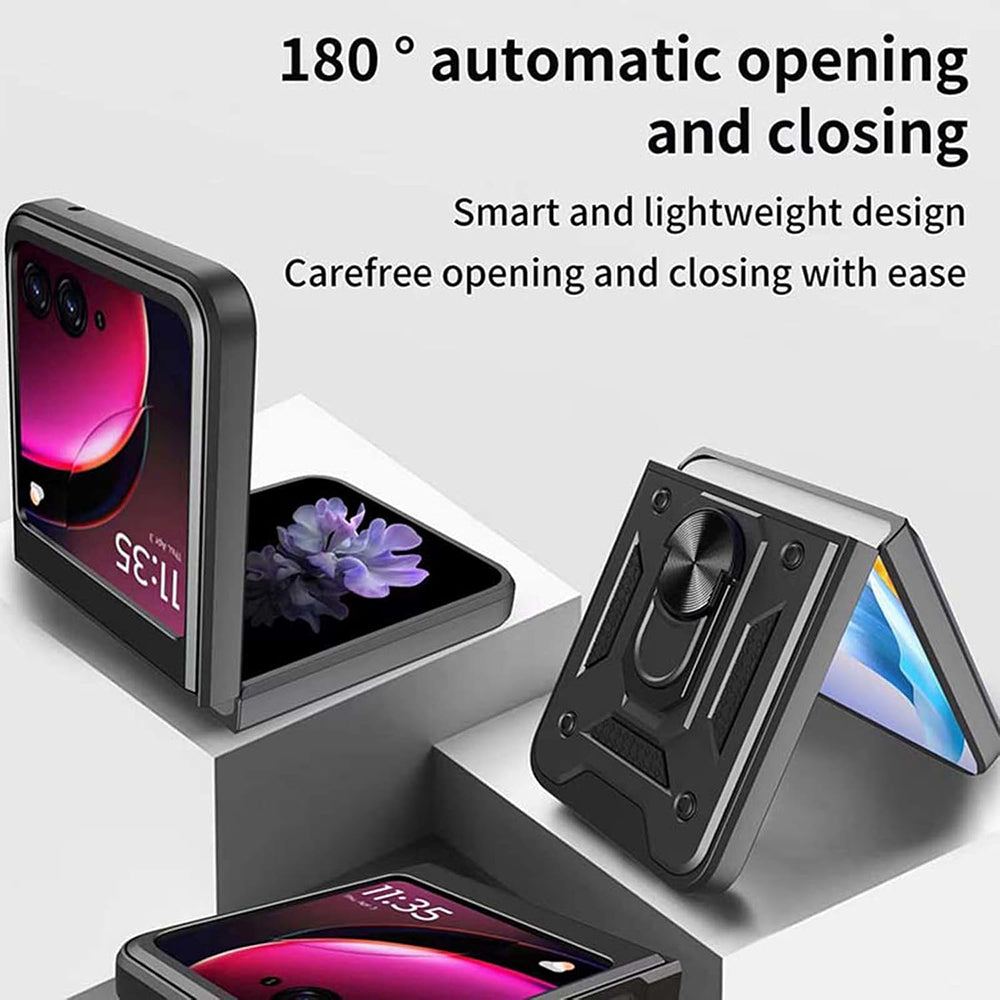 Deksel for Motorola Razr 50 Ultra, Techsuit, CamShield, Svart