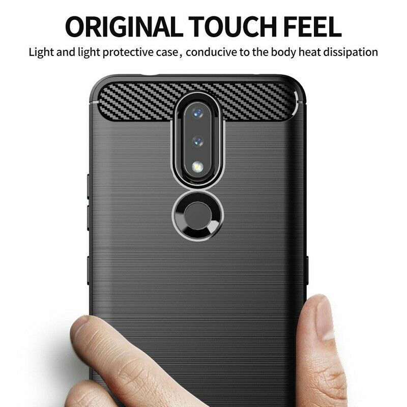 Deksel for Nokia 2.4, Techsuit, Karbon, Svart