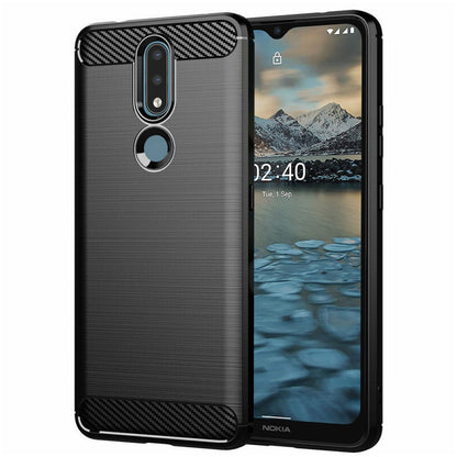 Deksel for Nokia 2.4, Techsuit, Karbon, Svart