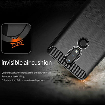 Deksel for Nokia 2.4, Techsuit, Karbon, Svart