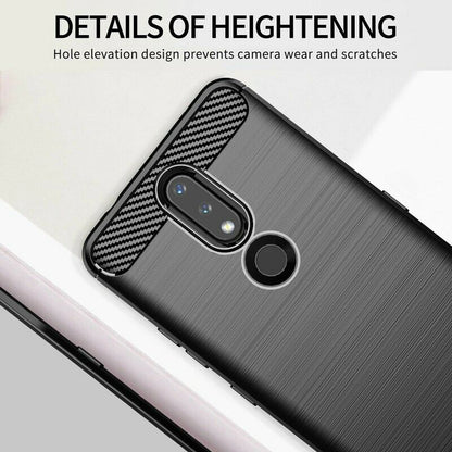 Deksel for Nokia 2.4, Techsuit, Karbon, Svart