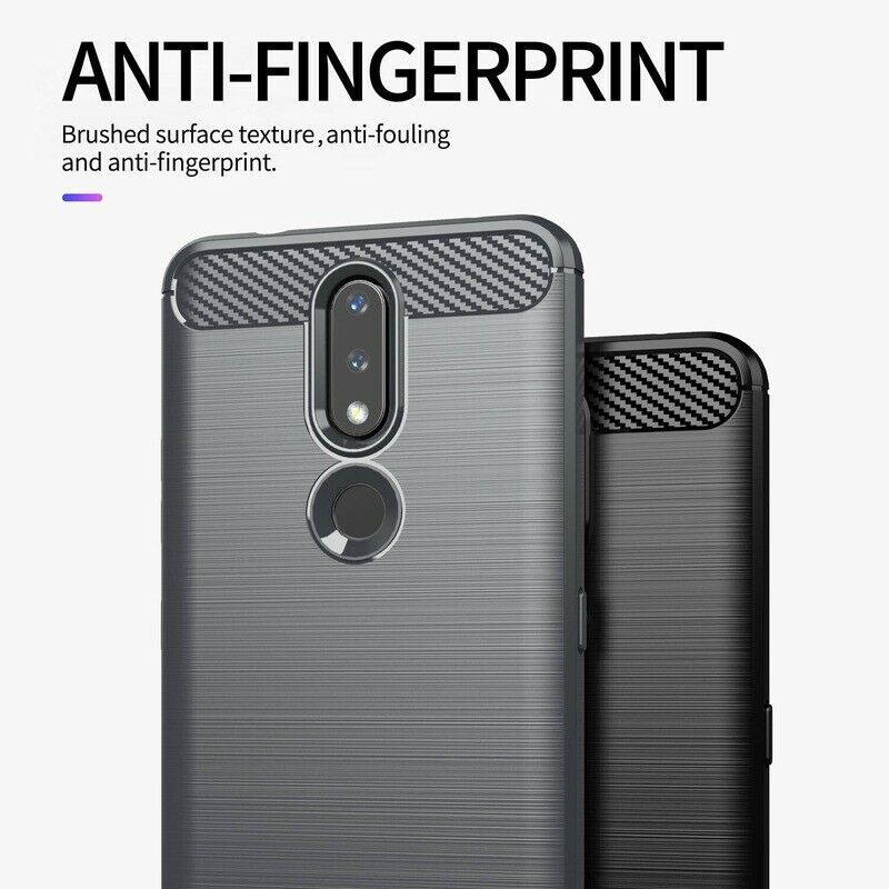 Deksel for Nokia 2.4, Techsuit, Karbon, Svart
