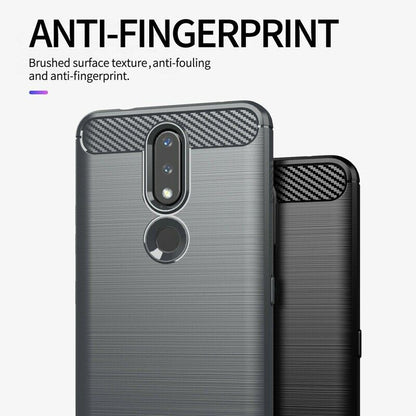 Deksel for Nokia 2.4, Techsuit, Karbon, Svart