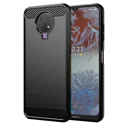 Deksel for Nokia G10 / G20, Techsuit, Karbon, Svart