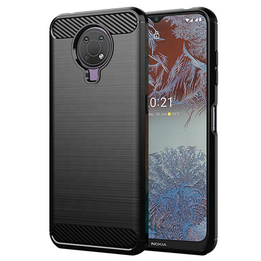 Deksel for Nokia G10 / G20, Techsuit, Karbon, Svart