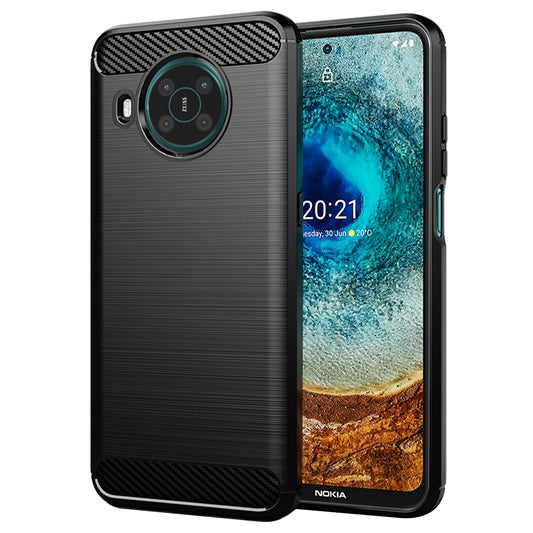 Deksel for Nokia X10 / X20, Techsuit, Karbon, Svart