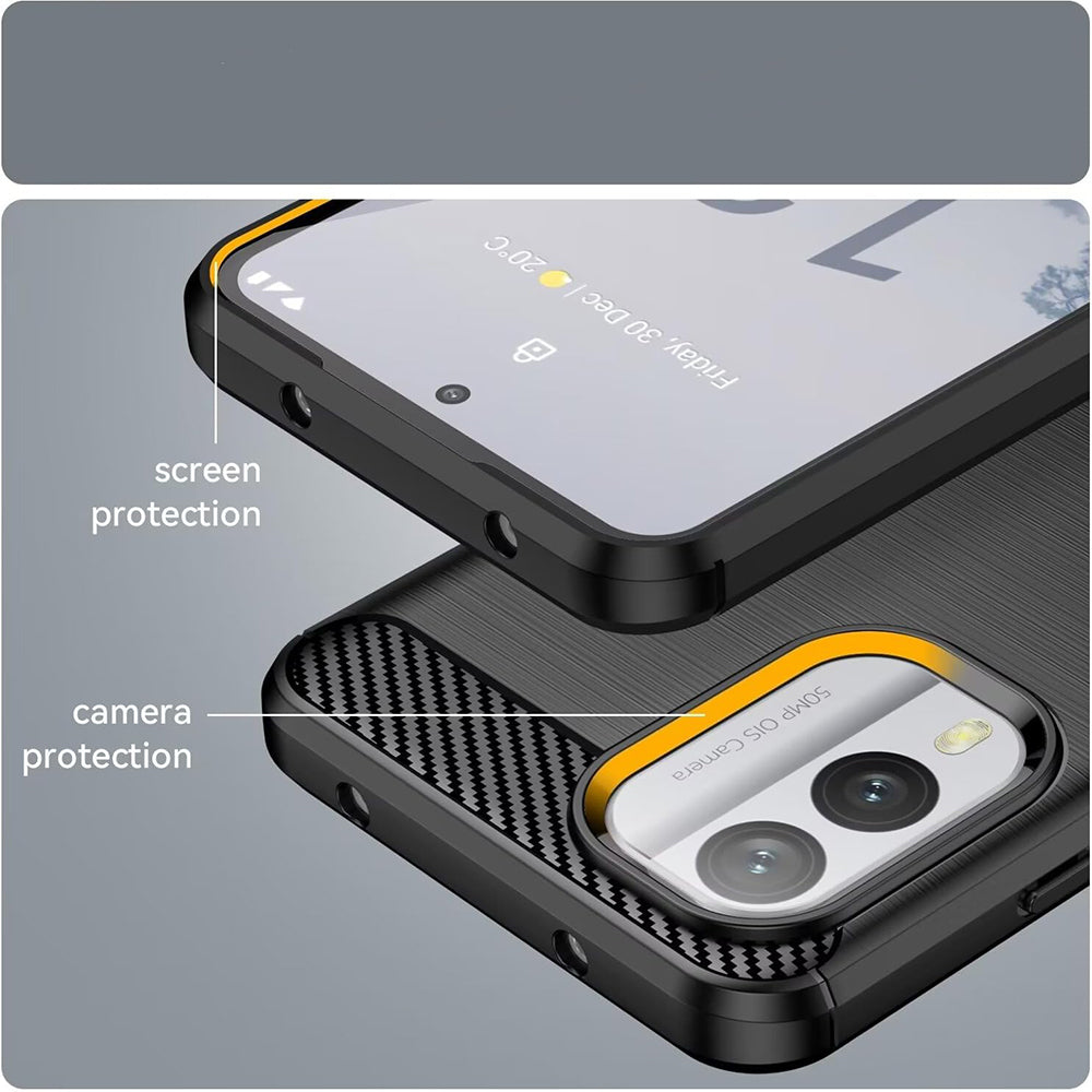 Deksel til Nokia X30, Techsuit, Karbon, Svart