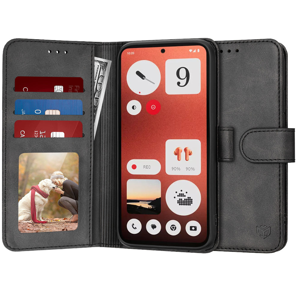 Deksel for Nothing CMF Phone 1, Techsuit, Diary Book, Svart