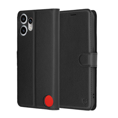 Deksel for Nothing CMF Phone 2 Pro, Techsuit, Leather Folio, Svart