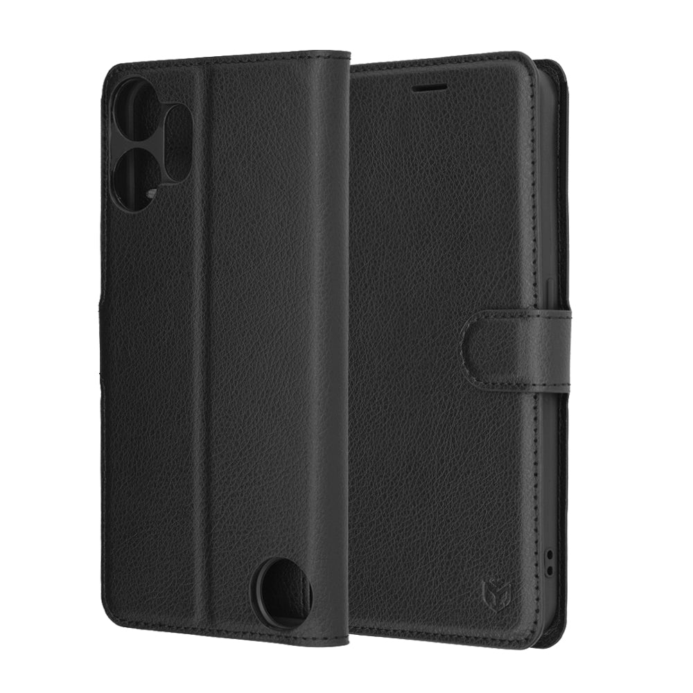 Deksel for Nothing CMF Phone 2 Pro, Techsuit, Leather Folio, Svart