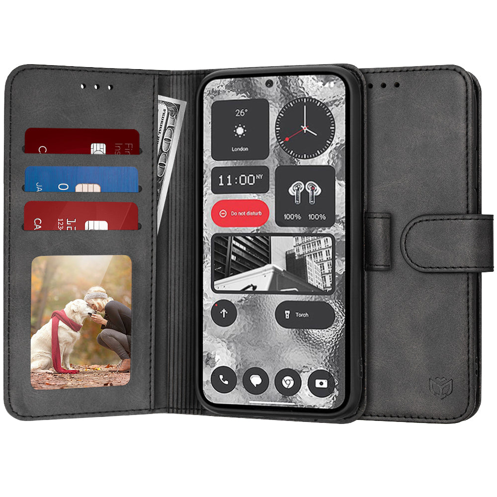 Deksel for Nothing Phone (2), Techsuit, Diary Book, svart