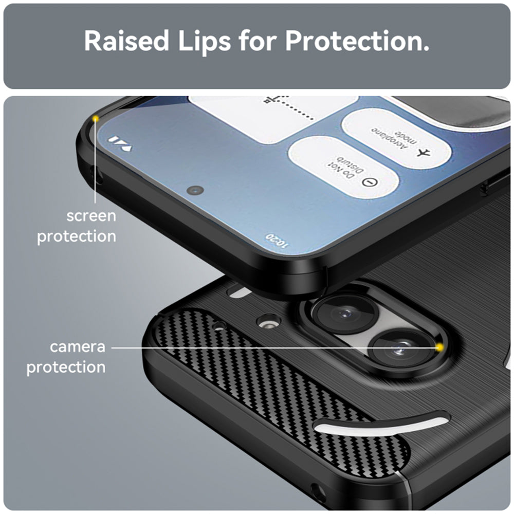 Deksel til Nothing Phone (2a) Plus / Phone (2a), Techsuit, Karbon, Svart