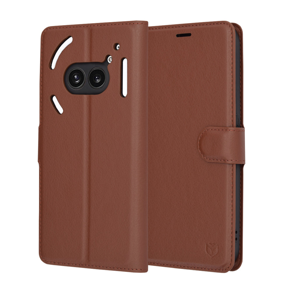 Deksel for Nothing Phone (2a) Plus / Phone (2a), Techsuit, Lær Folio, Brun