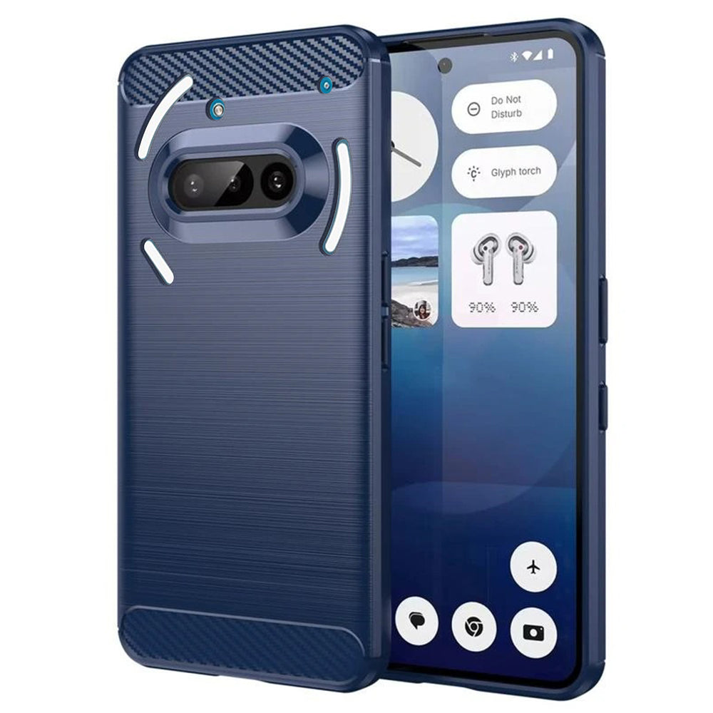Deksel til Nothing Phone (3a), Techsuit, karbon, blå