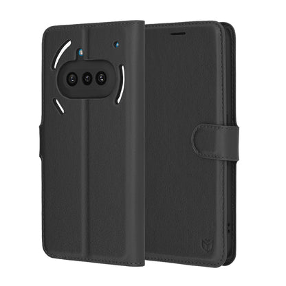 Deksel for Nothing Phone (3a), Techsuit, Leather Folio, Svart