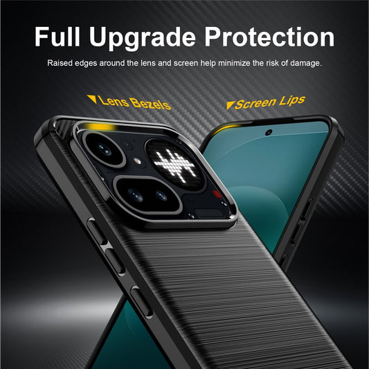 Deksel for Nothing Phone (4a) Pro, Techsuit, Karbon, Svart
