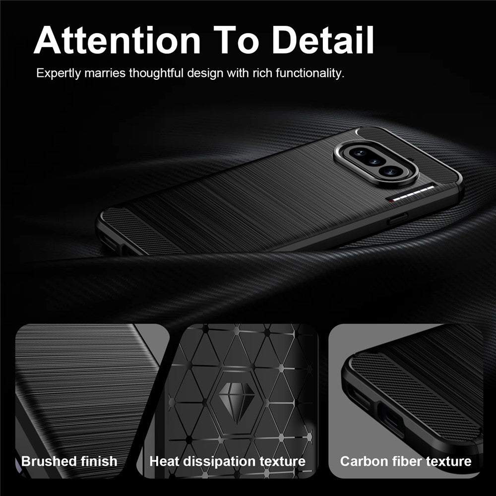 Deksel for Nothing Phone (4a), Techsuit, Karbon, Svart
