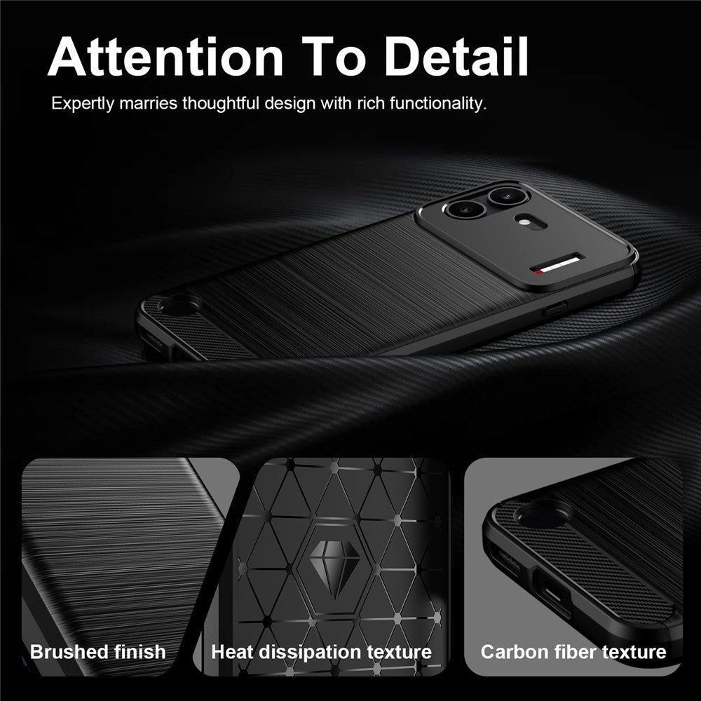 Deksel til Nothing Phone (4b), Techsuit, Karbon, Svart