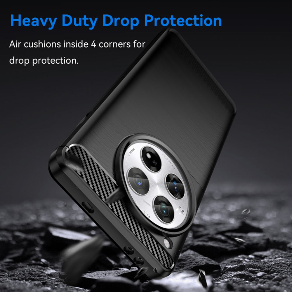Deksel for OnePlus 12, Techsuit, Karbon, Svart