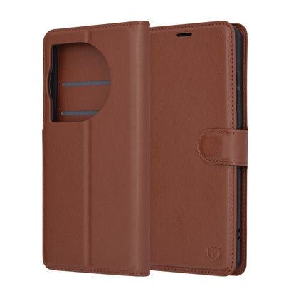 Deksel til OnePlus 12, Techsuit, Leather Folio, Brun