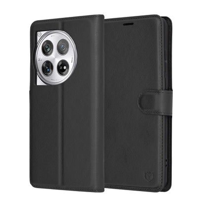 Deksel for OnePlus 12, Techsuit, Leather Folio, Svart