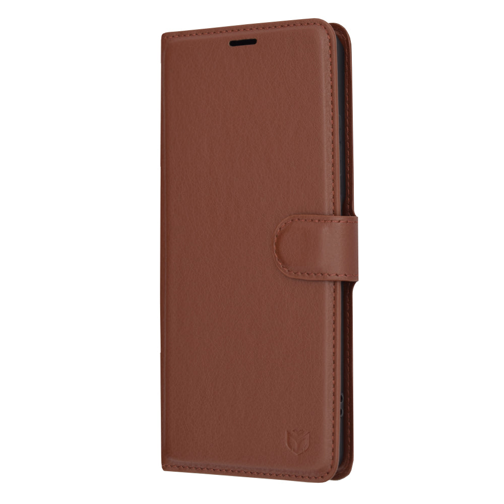 Deksel for OnePlus 12R, Techsuit, Leather Folio, Brun