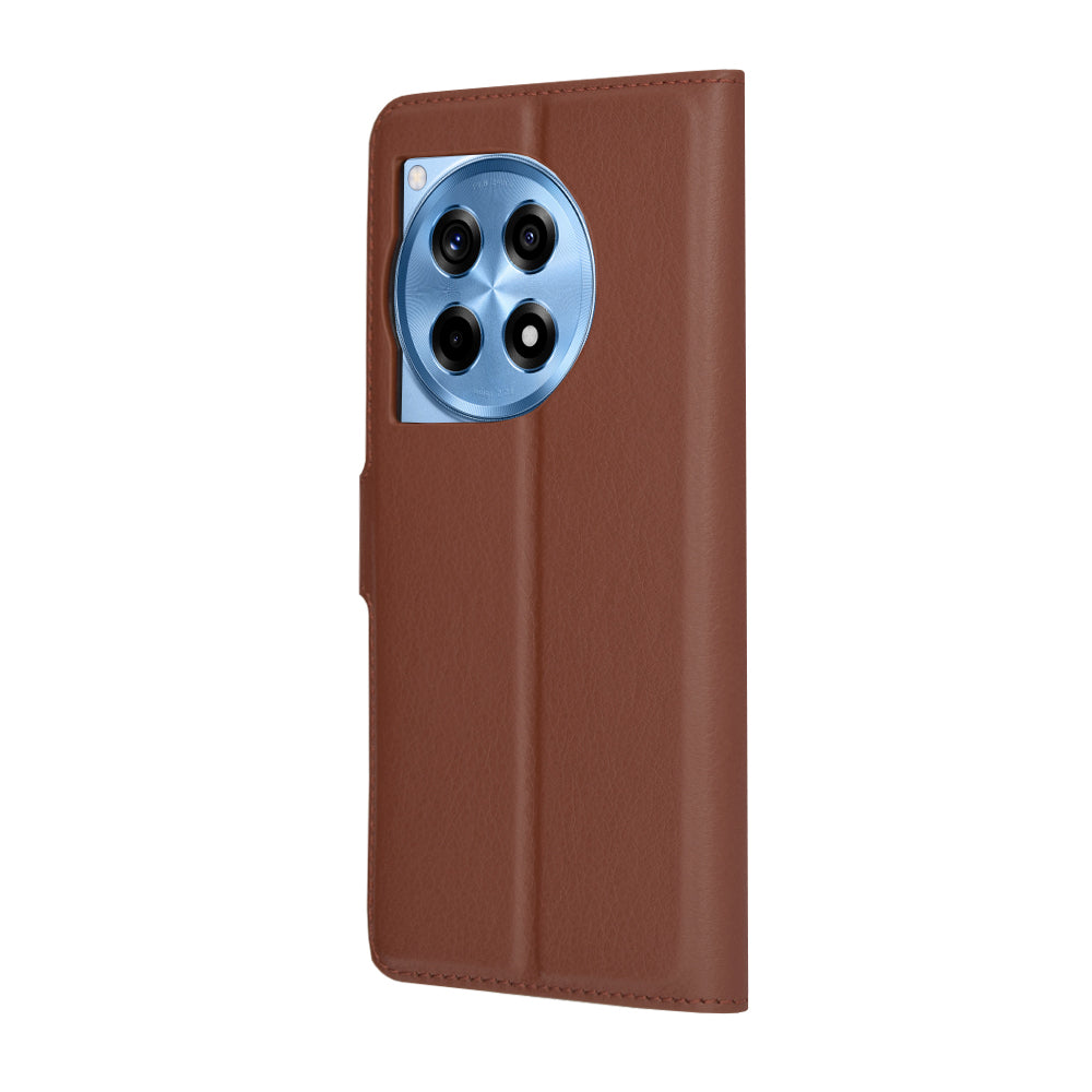 Deksel for OnePlus 12R, Techsuit, Leather Folio, Brun