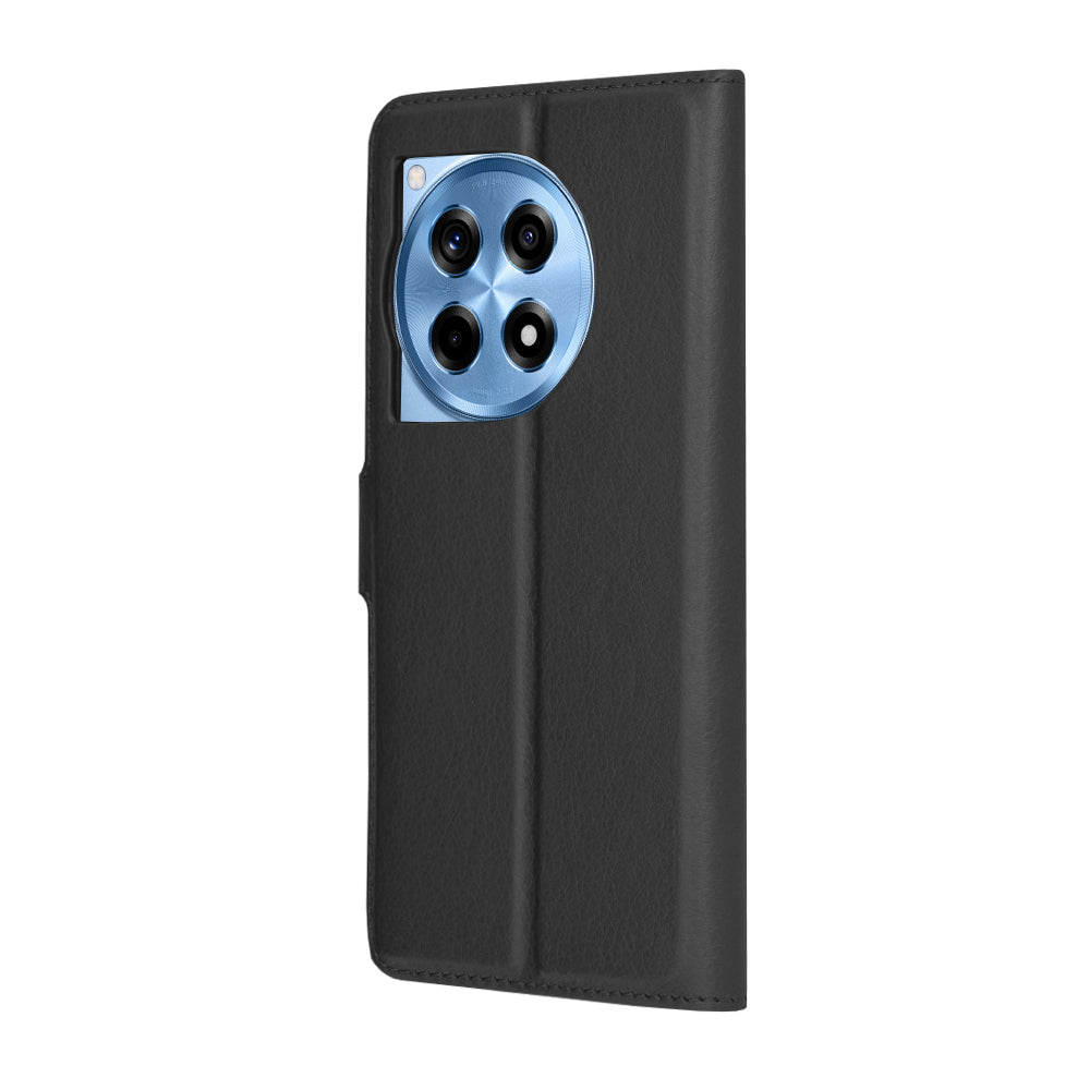 Deksel for OnePlus 12R, Techsuit, Leather Folio, Svart