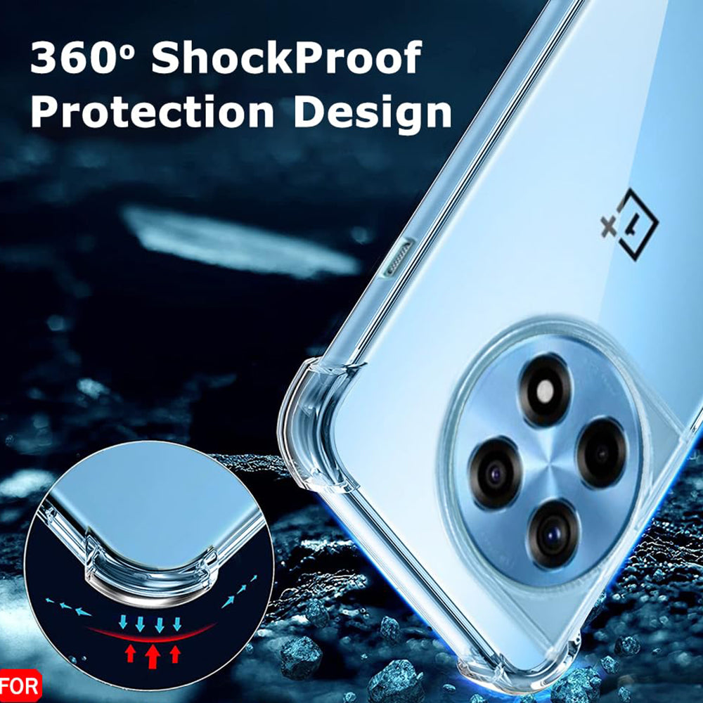 Deksel for OnePlus 12R, Techsuit, Støtsikker Klar, Transparent