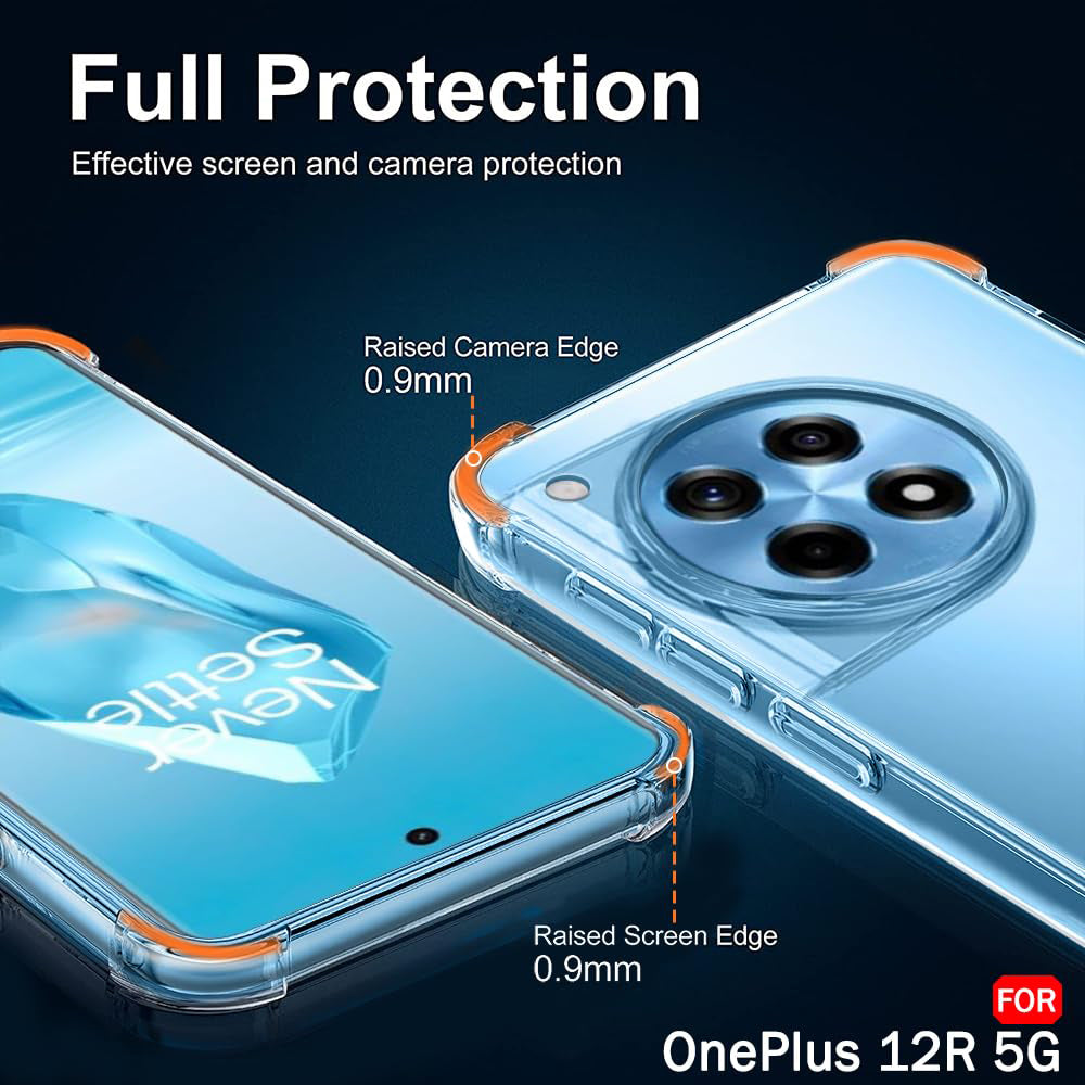 Deksel for OnePlus 12R, Techsuit, Støtsikker Klar, Transparent