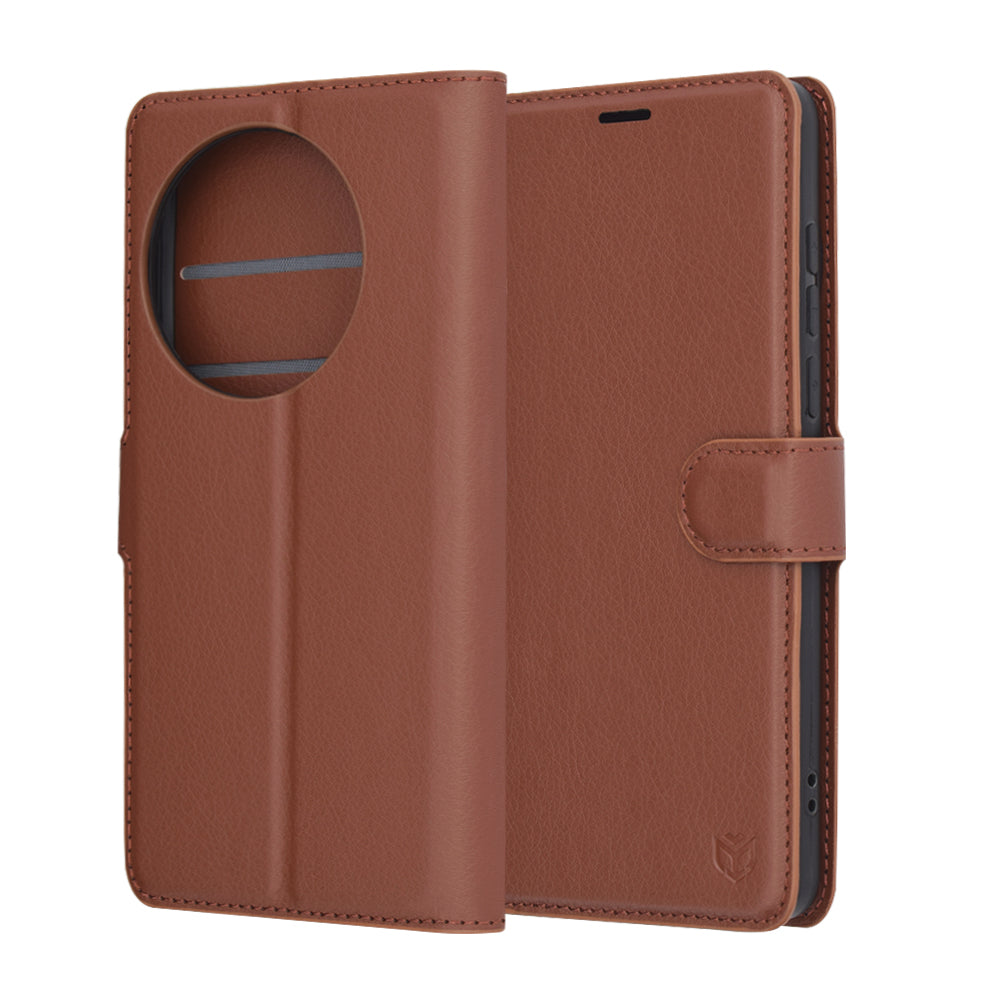 Deksel til OnePlus 13, Techsuit, Leather Folio, Brun