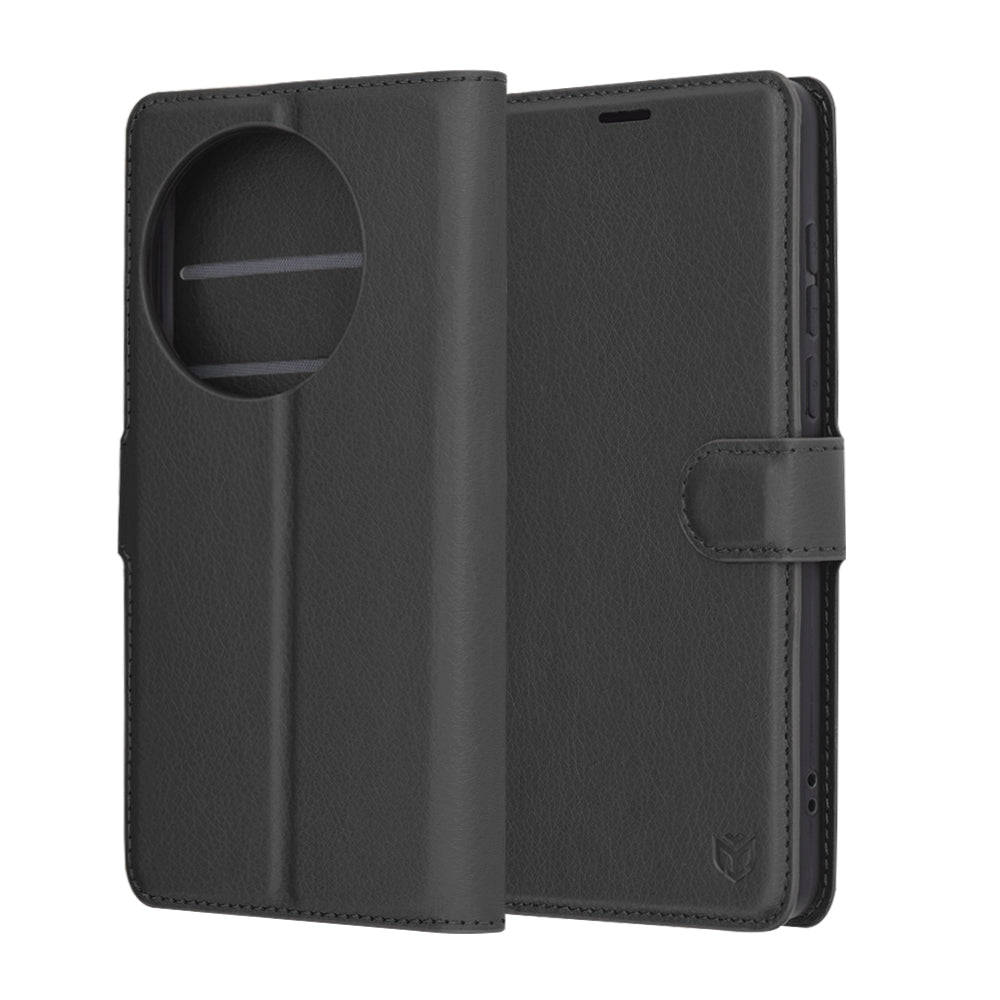 Deksel for OnePlus 13, Techsuit, Leather Folio, Svart