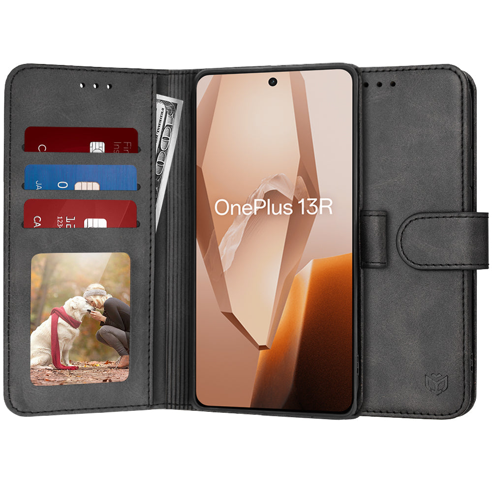 Deksel for OnePlus 13R, Techsuit, Diary Book, svart