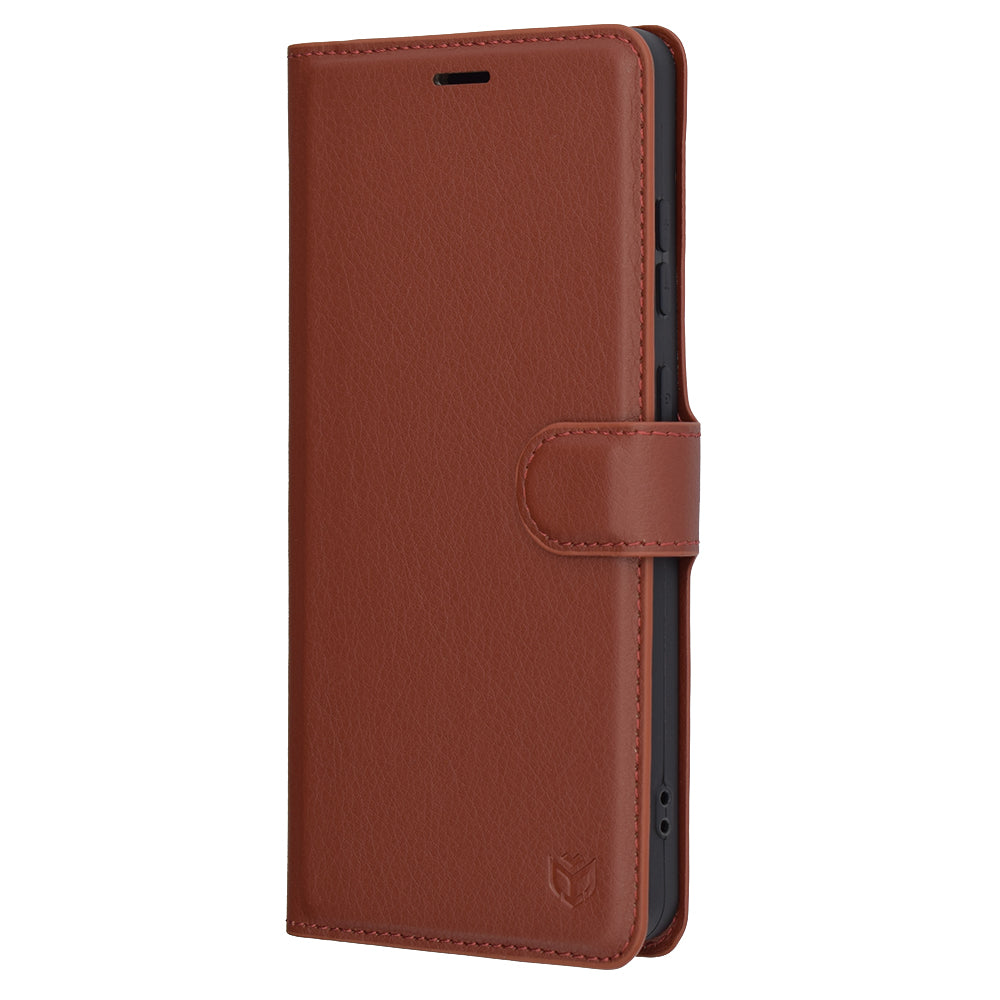 Deksel for OnePlus 13R, Techsuit, Leather Folio, Brun