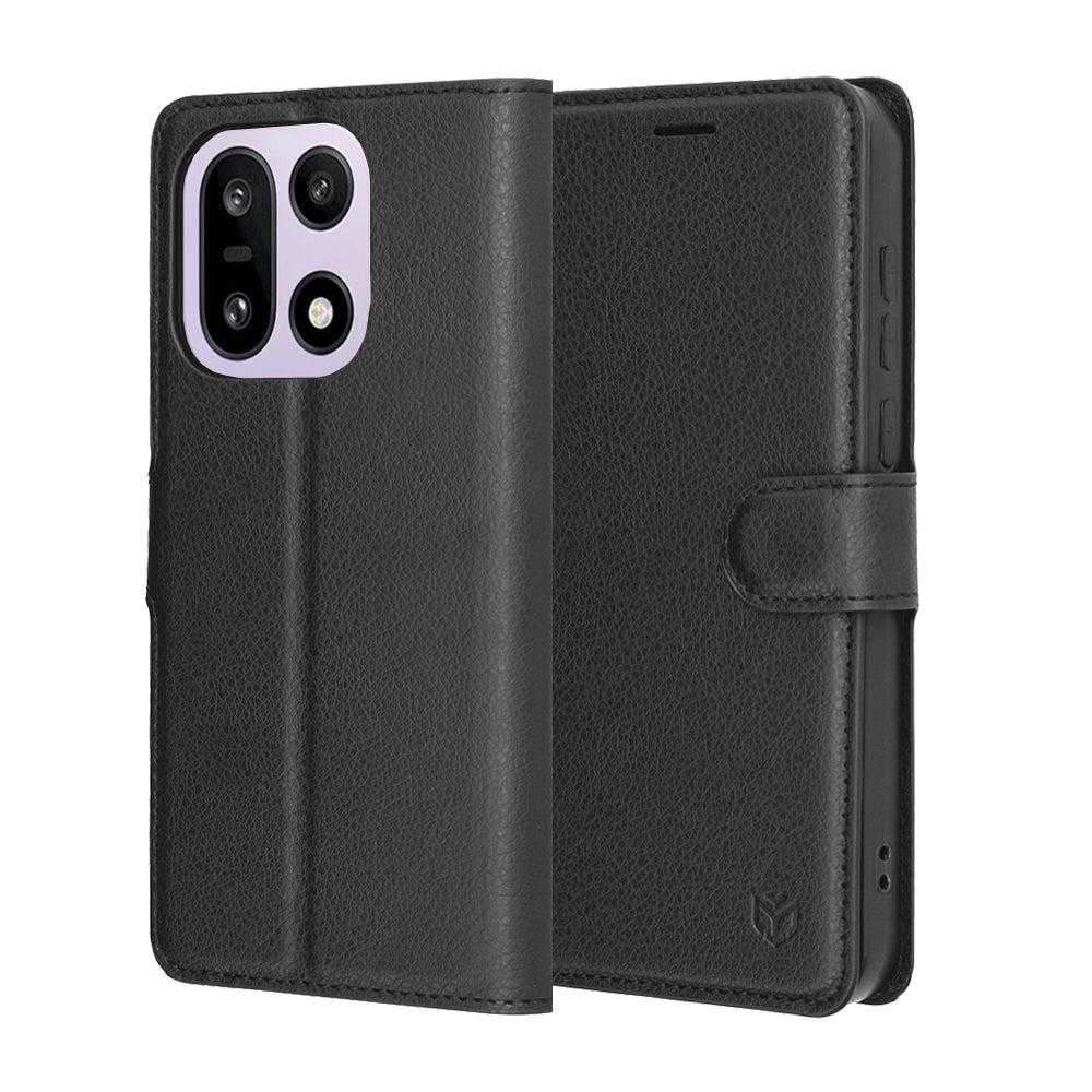 Deksel for OnePlus 15, Techsuit, Leather Folio, Svart