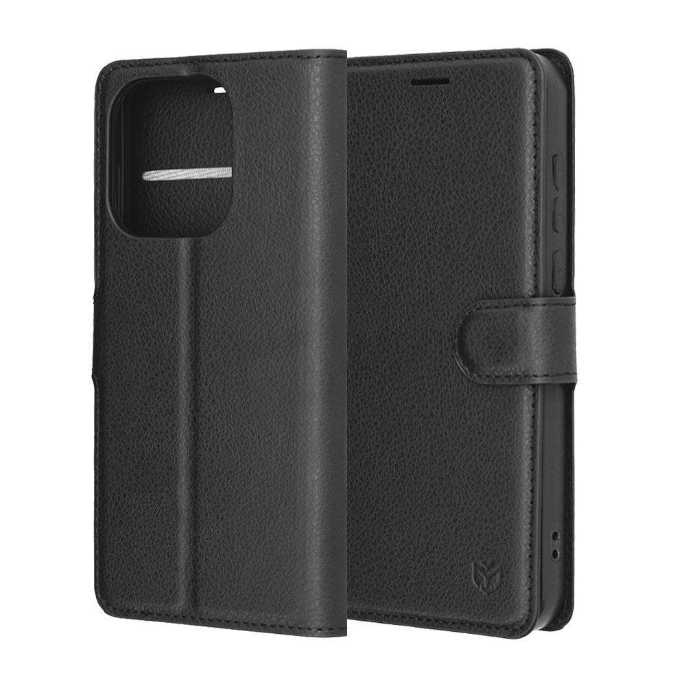 Deksel for OnePlus 15, Techsuit, Leather Folio, Svart